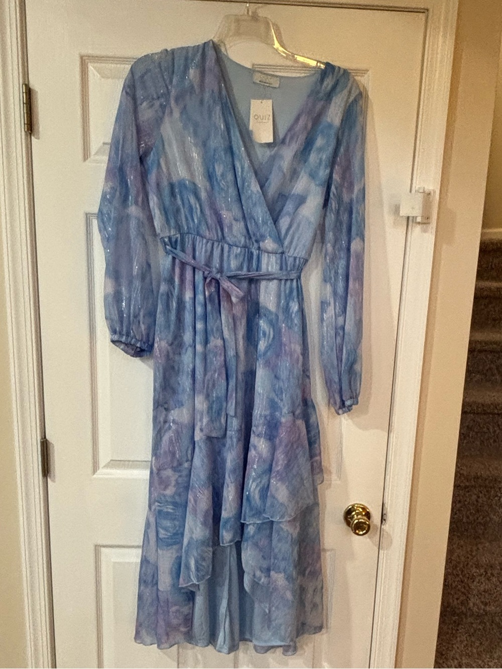 NWT- Quiz Flowy Lavender Blue Midi Dress